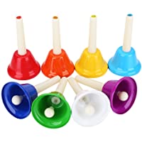 【𝐂𝐡𝐫𝐢𝐬𝐭𝐦𝐚𝐬 𝐆𝐢𝐟𝐭】 Rhythm Band 8 Note Metal Hand Bells - Set de 8- Coloridas Campanas de Metal Hand Handbells Set…